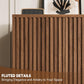 Fluted Sideboard Cabinet, Buffet Cabinet with Storage, Credenza Storage Cabinets with Adjustable Shelf, Wood Entryway Cabinets with Pop-Up Doors for Living Room, Entryway, Hallway, Walnut