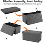 30In Foldable Storage Ottoman Bench, Storage Chest, End of Bed Foot Rest Stool with Padded Seat, Bedroom Bench for Living Room, Bedroom, Support 660Lbs, Grey