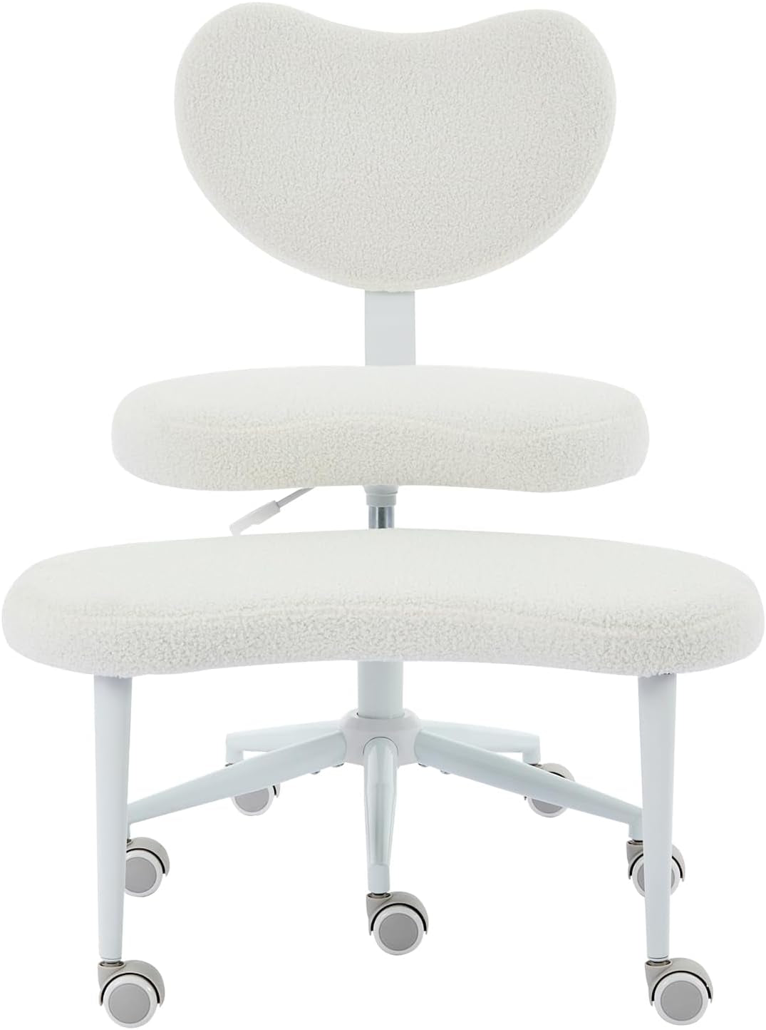Ergonomic Cross Legged Chair with Wheels,360° Swivel Meditation Chair,Adhd Chair, Criss Cross Desk Chair with Lumbar Support and Adjustable Stool, Flexible Design for Fidgety Sitters, Ivory