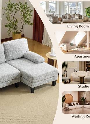 Elevate Your Living Room Aesthetics with Our Elegant 110" U-Shape Sectional Couch Featuring Luxurious Chenille Upholstery and Contemporary Design Elements