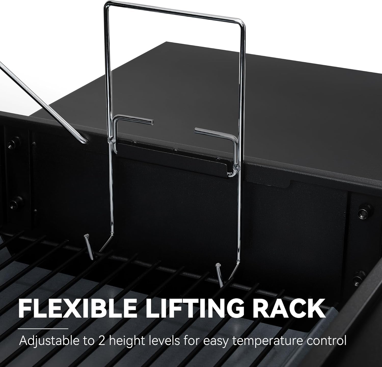 CC1830S BBQ Charcoal Grill and Offset Smoker | 823 Square Inch Cooking Surface, Outdoor for Camping | Black