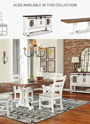 Valebeck Farmhouse Dining Room Server and Buffet Cabinet by Signature Design by Ashley in White and Brown