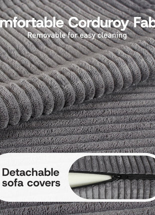 Multifunctional 4-in-1 Folding Sofa Bed with Armrest - Convertible Portable Sleeper Chair for Living Room and Bedroom - Washable Grey Cover
