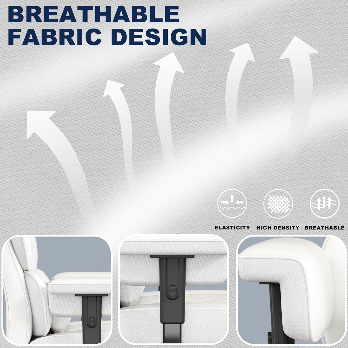 Big and Tall Office Chair with Footrest, High Back Executive Desk Chair with Adjustable Lift Armrest, 155°Recline，Lumbar Support Pillow, Faux Leather Gaming Chairs for Home or Office White