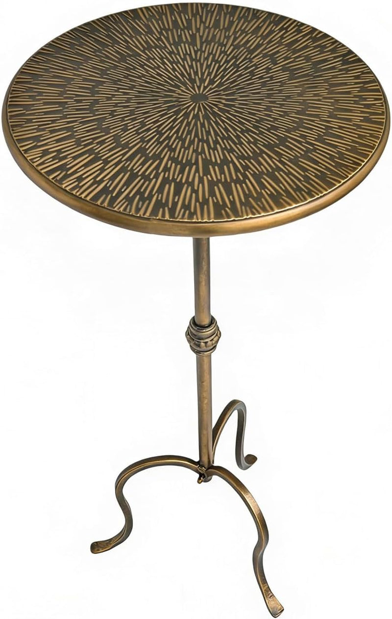 Metal Side Table, Martini Style Coffee Table Vintage Small round Aceent Table 23Inch for Living Room Bedroom Antique