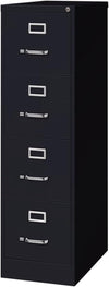 4 Drawers 52" Vertical Black Metal Filing Cabinet Lockable Pre-Assembled Stationary Letter Size for Home, Office