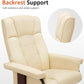 Manual Swivel Recliner with Ottoman, Chair Ottoman Set for RV Small Spaces, Living Room, Bedroom, Office 9019 4919 (Faux Leather, Cream White)