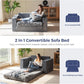 Convertible Sofa Bed, Pull Out Loveseat Sleeper Sofa, 2 in 1 Folding Couch Bed, Fold Out Floor Couch with Pillows for Living Room Bedroom Lounge, Dark Grey