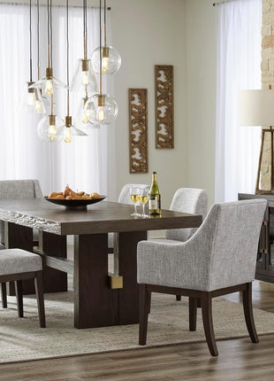 Burkhaus Traditional Dining Room Server with Dual Cabinets in Dark Brown Finish by Signature Design by Ashley