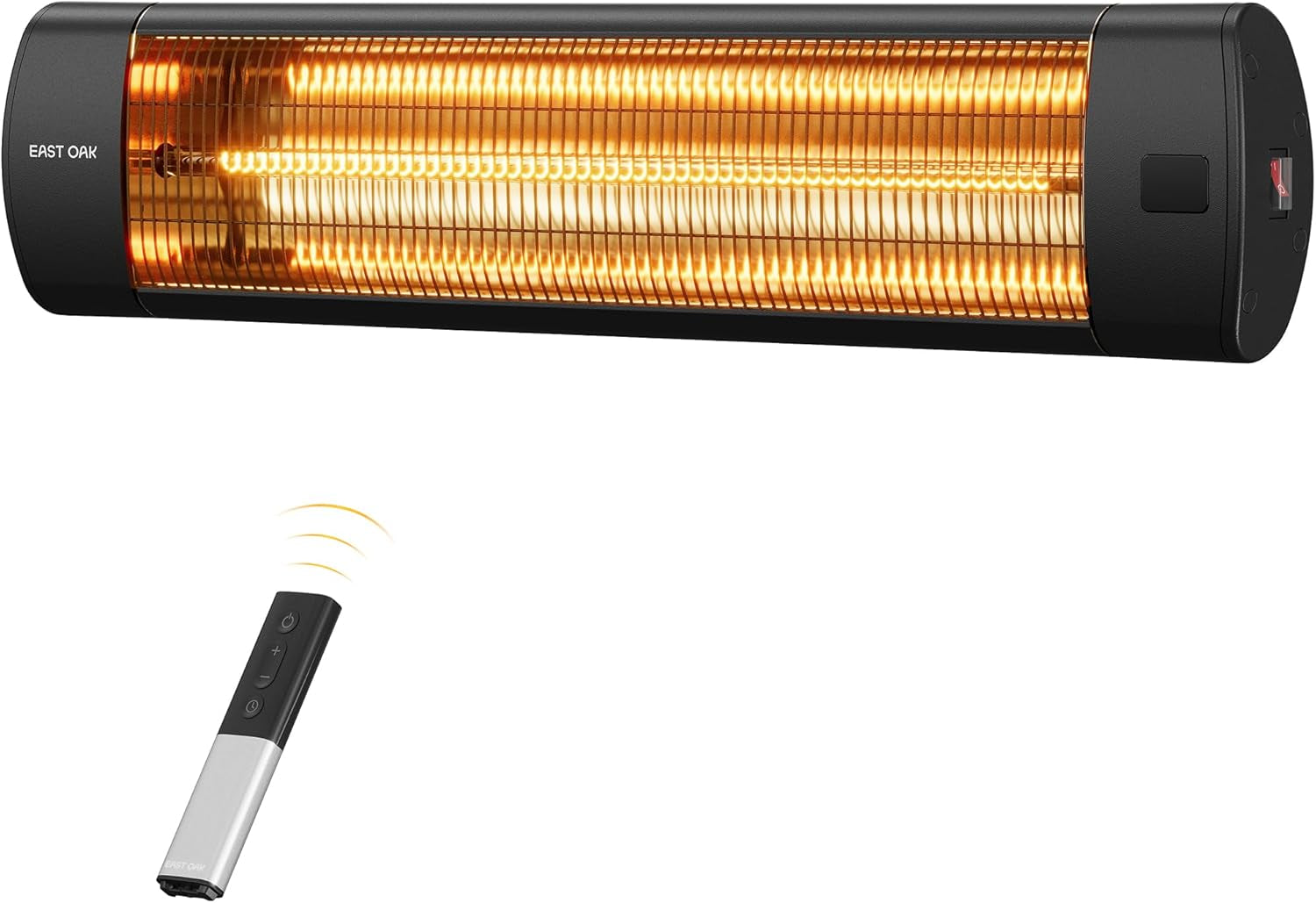 Electric Patio Heater | 1500W Wall Mounted Infrared Heater for Outdoor, Garage, Backyard, Restaurant | 24H Timer, IP65 Waterproof | 3 Heat Levels & Overheating Protection | Black