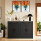 53" Black Buffet Cabinet with Storage, Kitchen Sideboard Buffet Server with 2 Drawers & 4 Doors, Modern Coffee Bar Cabinet Credenza for Dining Room, Living Room, Hallway