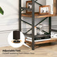 Bookshelf, 3 Tier Industrial Bookcase, Metal Small Bookcase, Rustic Etagere Book Shelf Storage Organizer for Living Room, Bedroom, and Home Office(Rustic Brown) Patent Pending D29873033
