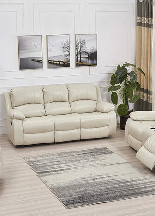 3-Piece Faux Leather Reclining Sofa Set for Stylish Living Room Enhancement - Available in Multiple Colors