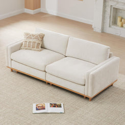 Super Large Luxury Loveseat Sectional Modular Sofa, down Filled Modern Sofa, Deep Seat Comfty Cloud Couch, 83 Inch Width, 2 Seat Couch, Solid Wood Leg, Linen