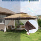 Canopy Tent 13X13 Ft, Pop up Gazebo One-Push Setup with 4 Sandbags for Backyard Parties and Bbqs, Mosquito Netting & Height Adjustable - Khaki & Coffee