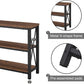 Rustic Console Table behind Couch, Industrial Entryway Table with Shelves, Farmhouse 3 Tier Sofa Tables for Living Room, Entry, Hallway (47 Inch, Rustic Oak)