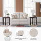 Danum Modern Tufted Manual Reclining Loveseat with 2 Accent Pillows, Beige