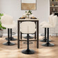 Bar Stools Set of 4, Modern Swivel Bar Chairs, Adjustable Faux Leather Upholstered Barstools Counter Height with High Backrest for Bar, Kitchen Island, Dining Room, Beige