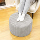 round Ottoman Pouf Ottoman Foot Stool Seat Faux Fur Bean Bag Foot Rest Floor Chair Leg Rest for Living Room, Bedroom or Wedding Gifts 20X20X14 Inches (Light Gray)
