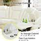 Power Recliner Sectional Sofa Set for Living Room Furniture Sets,Leather Reclining Sofa Set with LED Lights/Hidden Storage,L- Shaped Couch for Living Room/Home Theater(White,Sectional)
