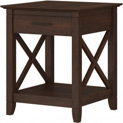 End Table with Drawer, Nightstand with Storage, Living Room and Bedroom Furniture, Key West Collection, Bing Cherry