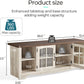 Farmhouse TV Stand for 65 Inch TV, Wood Entertainment Center with Glass Door Storage Cabinet & Adjustable Shelves, Large Sturdy TV Console Table for Living Room Bedroom