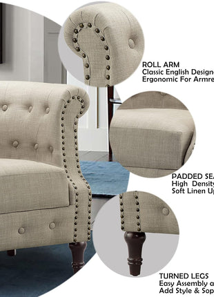 Elegant Loveseat Sofa for Living Room - Compact Long Couch in a Box Ideal for Small Spaces