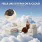 Modular Sectional Cloud Couch Modern L Shaped Sofa with Ottoman, 100 Inch 3-Seat Chenille Deep Seat Couches for Living Room, Bedroom and Apartment，Beige