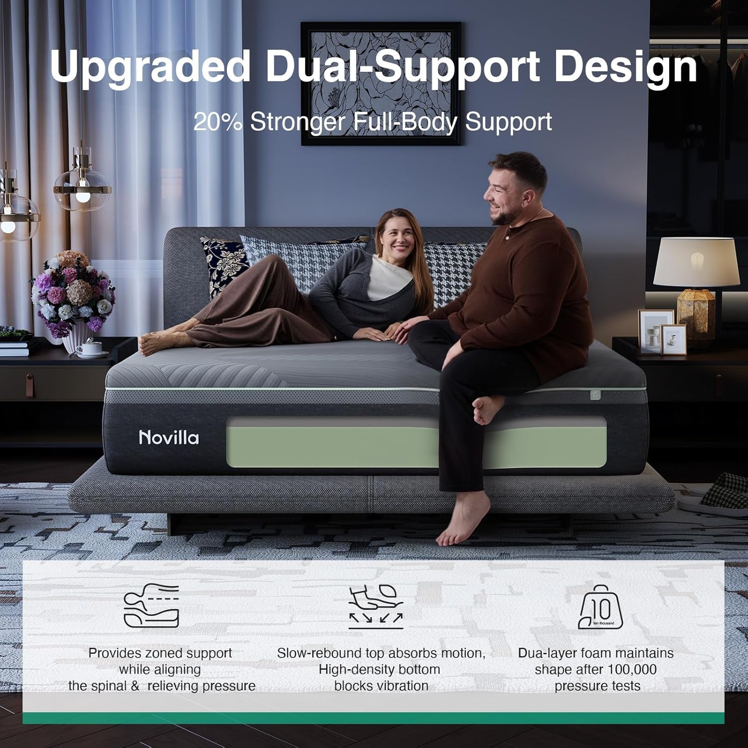 Airyflow King Size Mattress 14 Inch, Gel Memory Foam Mattress King for Cool Night & Spinal Alignment, Pressure Relief & Motion Isolation, Green Tea-Infused, Certipur-Us Certified, Medium Firm