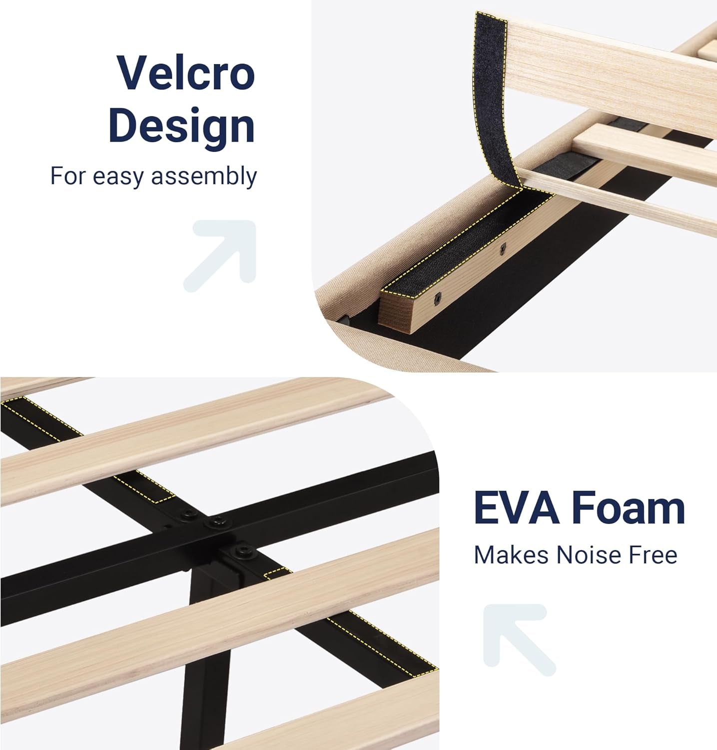 King Size Platform Bed Frame with Fabric Upholstered Headboard and Wooden Slats Support, Fully Upholstered Mattress Foundation/No Box Spring Needed/Easy Assembly, Beige