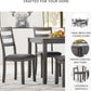 Bridson 6 Piece Dining Set, Includes Rectangular Dining Table, 4 Ladderback Chairs & Bench, Wood, 36" W X 60.13" D X 30" H, Gray