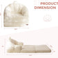 Folding Sofa Bed, 2 in 1 Convertible Sofa to Lounger Comfy Single Bean Bag Chair for Adults, Floor Sleeper Couch with Handle, Faux Fur Couch Bed for Living Room Bedroom, Beige