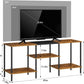 50 Inch TV Stand for Bedroom Rustic Brown TV Entertainment Center with Storage 3 Tier TV Table Stand for Living Room TV Console Table for 50 43 40 32 Inch TV
