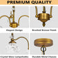 Vintage Brass Pendant Light,Gold Vintage Chandelier Light Fixture 3 Lights,Include 4 Light Bulbs Glass Pendant Light Crystal Hanging Light