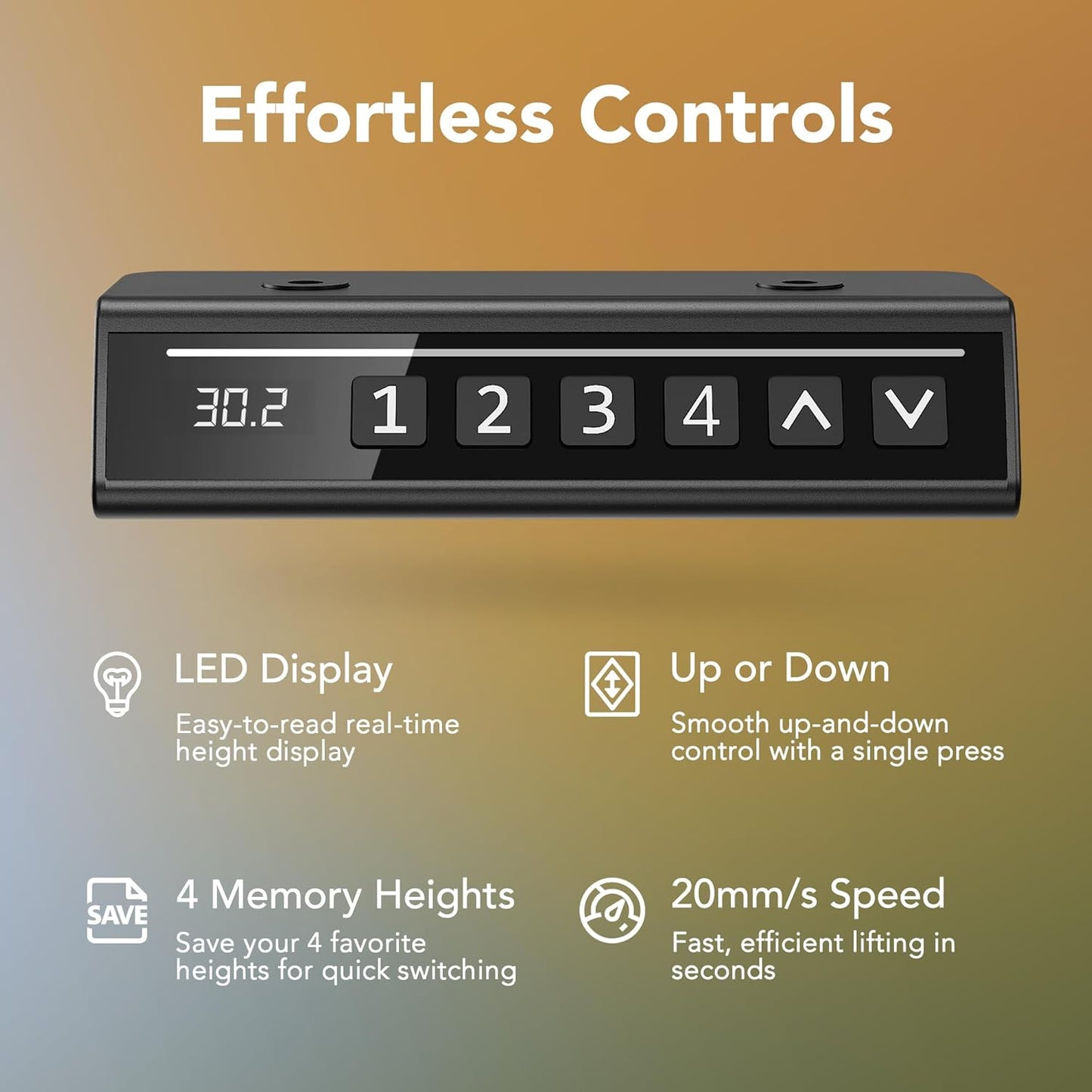 Electric Standing Desk,48" X 24" Height Adjustable Desk, 4 Memory Height Settings, Sit to Stand up Desk for Home Office, with Headphone Hook, Cable Manager, Black