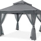 Patio Gazebo Outdoor Pop up Gazebo with Mesh Walls (13X13,Dark Gray)