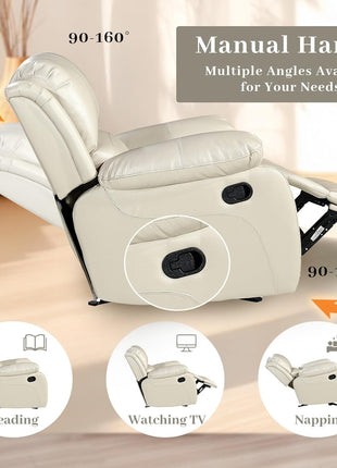3-Piece Faux Leather Reclining Sofa Set for Stylish Living Room Enhancement - Available in Multiple Colors