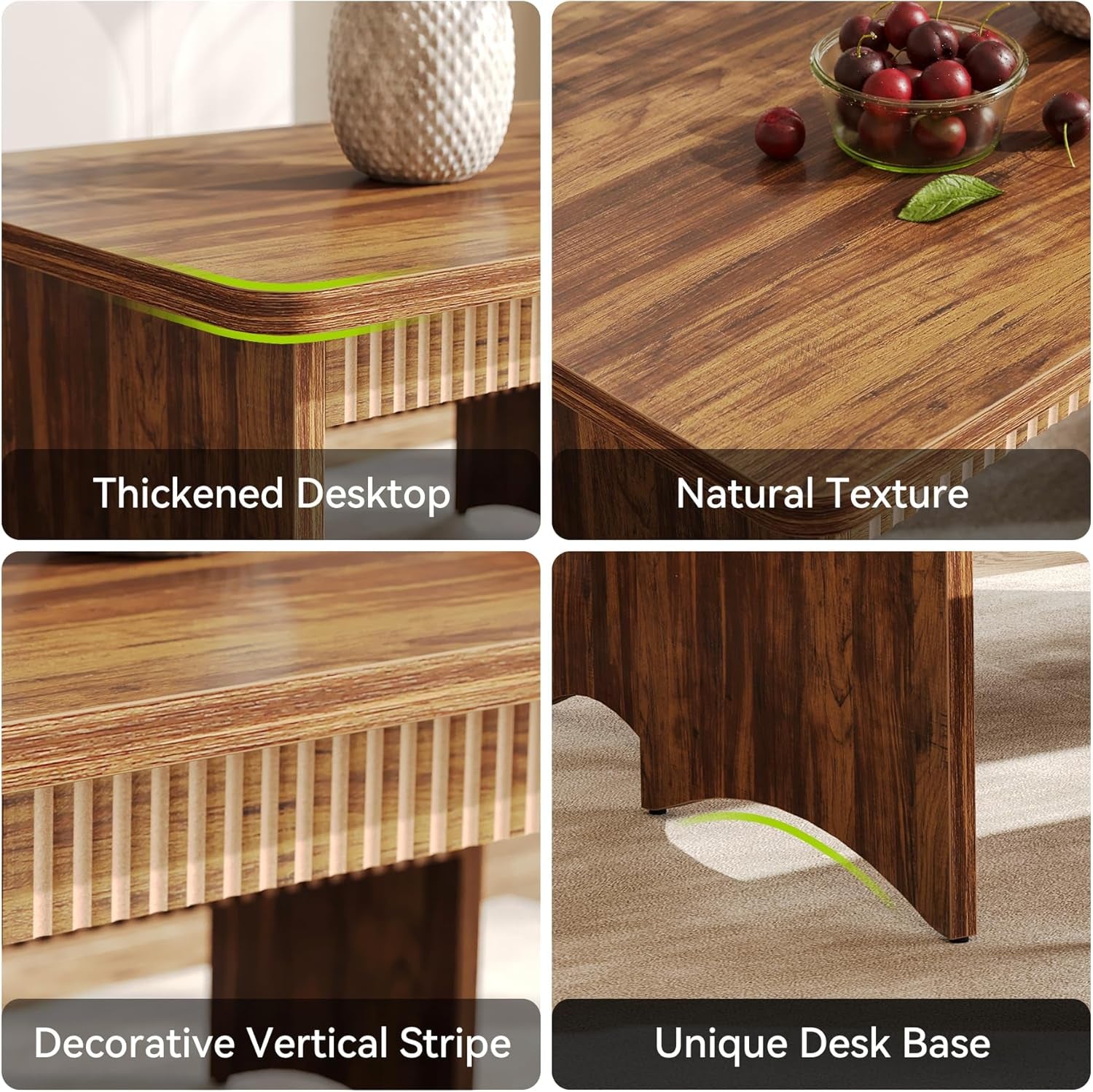 55" Dining Table with 2 Benches, Dining Table Set for 4-6 People, Farmhouse Kitchen Table with Bench, Dining Room Table Set