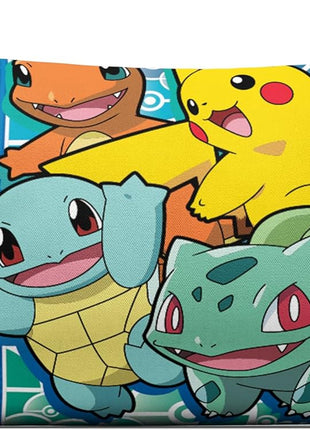 Pokémon First Starters Full Size Bed in a Bag Set featuring Pikachu, Charmander, Squirtle, and Bulbasaur for Kids Bedding Comforter and Sheets