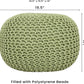 · round Pouf Foot Stool Ottoman - Cotton Knitted Cord Boho Pouffe - Cable Poof Filled Footrest Stuffed for Living Room - Nursery - Bedroom - Patio - Lounge (19.5"X19.5"X14") - Kiwi