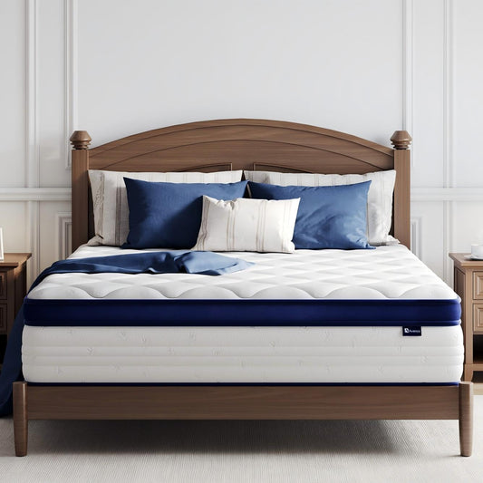 10 Inch Twin Size Mattress, Individual Pocket Spring Mattresses for Pressure Relief & Motion Isolation, Certipur-Us Certified, Small Box