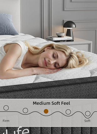 12-Inch Multilayer Hybrid Queen Mattress by Cochones | Nectar | Medium Firm | Cool and Breathable | Individual Pocketed Springs for Enhanced Motion Isolation | Conveniently Delivered in a Box