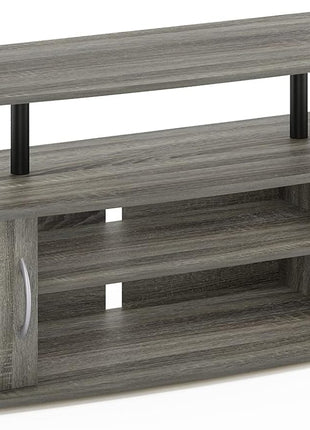 JAYA Large TV Stand for Screens up to 55 Inches in French Oak Grey and Black Finish