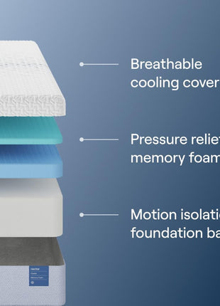 Classic 12-Inch Medium Firm Mattress - Contouring Memory Foam with Cooling Top Layer for Enhanced Back Pain Relief - Convenient Mattress in a Box with 365-Night Trial and Lifetime Warranty