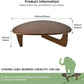 Solid Wooden Modern Triangle Coffee Table: Unique Funky Coffee Tables for Living Room, Oval Mid-Century Irregular Abstract Tea Tables for Patio Office Balcony Bedroom (Walnut, 33" L X 22" W X 16" H)