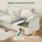 Cloud Sectional Sofa,4-Seater Deep Seat Modular Couch,Down Filled Convertible Living Room Sets Sofa,Corner Sofa Covers Washable & Replaceable,Cream White
