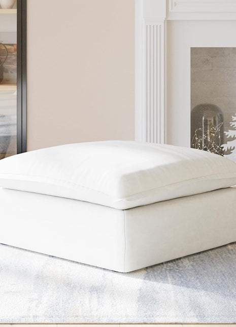 Elegant Minimalist Ottoman Module for Living Room with Removable Cushion Covers, Comfortable and Breathable Footstool in White, Perfect for Apartment Sofas