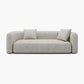 Luxury Modern Tight Curved Back Velvet Sofa, Minimalist Style Comfy Couch for Living Room Apartment, 3 Seater, Cream