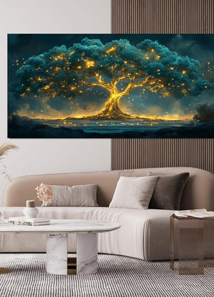 Canvas Wall Art - Tree of Life Design for Living Room and Home Office Decor, 24" x 48