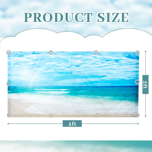 12 Pcs Fluorescent Light Covers Bulk, 4 X 2 Ft Magnetic Fluorescent Drop Ceiling Lighting Covers Light Filter Shade for Home, Office, Hospital, School Classroom Decoration(Beach in Sunny Day)